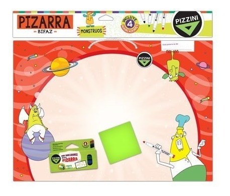 Pizarra Escolar Blanca Bifaz + 4 Marcadores Pizzini Cuotas