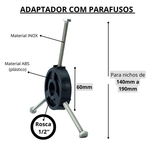 Kit 3 Led 18w Branco Inox G Adapt Parafuso E Fonte Mono 60w