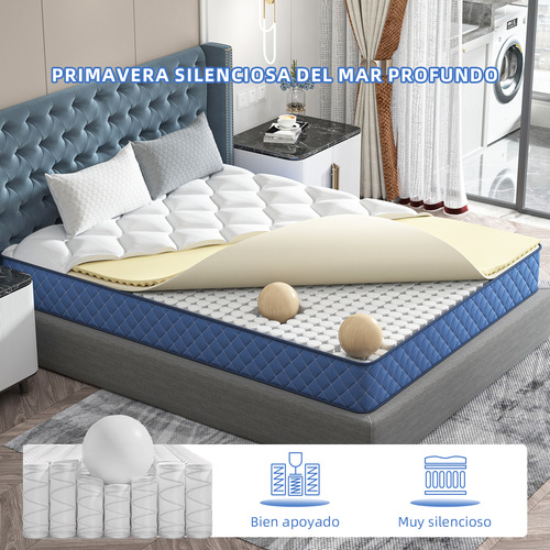Zocalo Colchón Queen Size En Caja Memory Foam 150x190x22cm