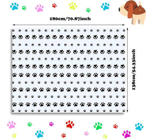 Manta Desechable Para Mesa De Cumpleaños Perro Blanco, 180x1