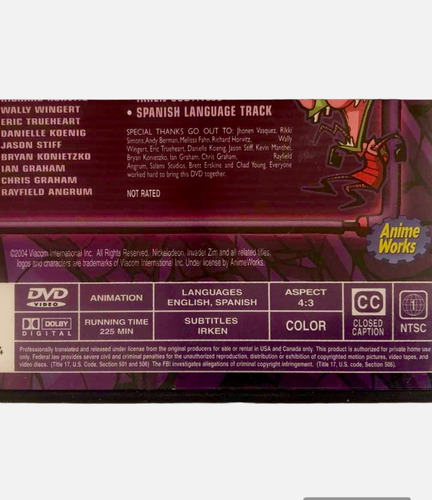 Invader Zim Dvd Temporada 1 Y 3 (Usado)
