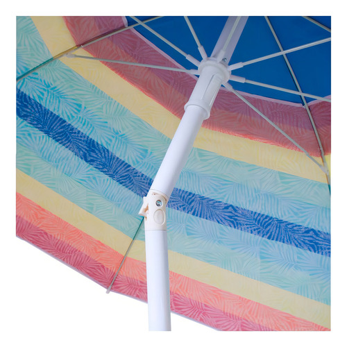 Sombrilla De Playa Y Jardín Nautica Plegable Protección Uv Color Arcoiris Palma Punteada