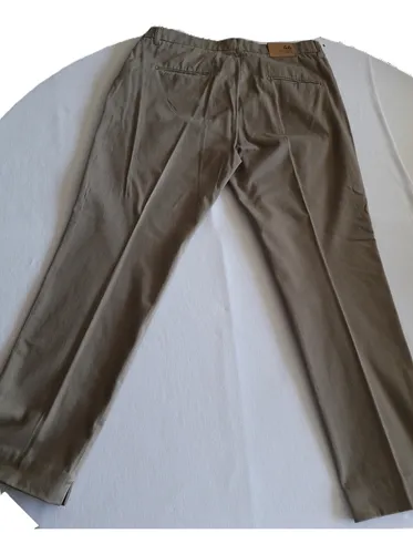 Pantalón Recto De Algodón Beige Con Bolsillos - Likido