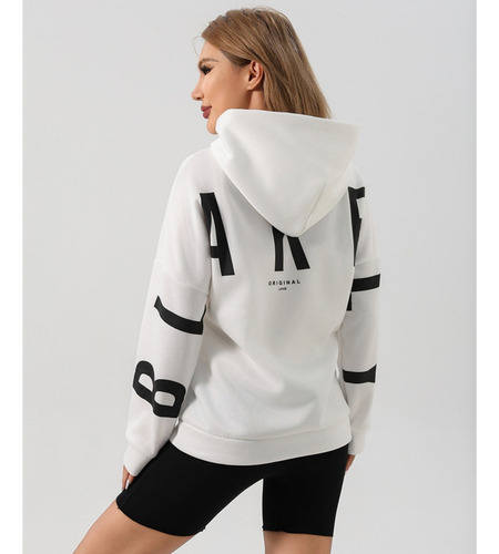 Sudadera Con Capucha Holgada Con Letras Para Mujer
