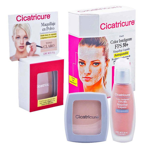 Kit Cicatricure Maquillaje Inteligent+maquillaje Polvo Claro