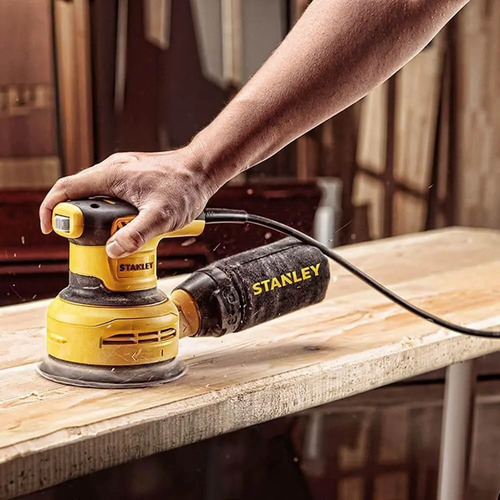 Lixadeira profissional roto orbital Stanley SS30-B3 amarela 60Hz 300W 127V