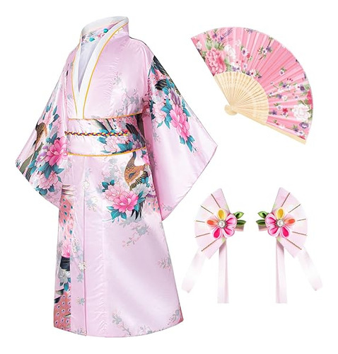 Bata Kimono Tradicional Japonesa Para Disfraz Niñas