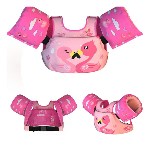 Boia Colete Infantil NashKids Flamingo Espuma 25Kg Esportivo