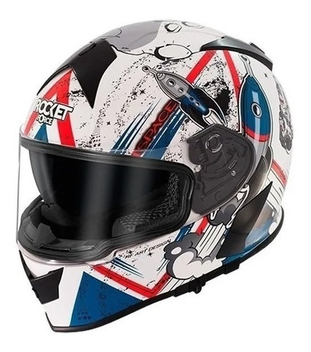 Casco Moto Rocket Force S23-spacewhite-red Certificación Eas