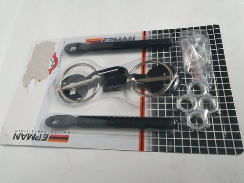 Imagen 2 de 2 de Seguros Cofre Epman Carreras Tuning Negro Seguro Hood Pin