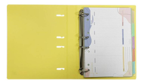 Caderno Argolado Amarelo Fichário Yes B5 Colegial
