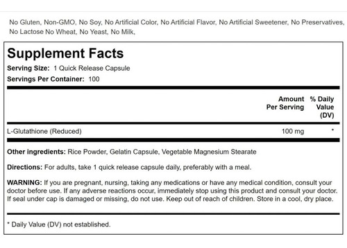 L-glutation L-glutathione 100mg Antioxidante Gsh 100caps Imp