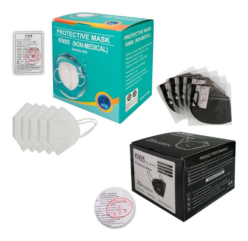 Cubre Bocas Mascarilla Kn95 Máxima Protección 20 Piezas Pack