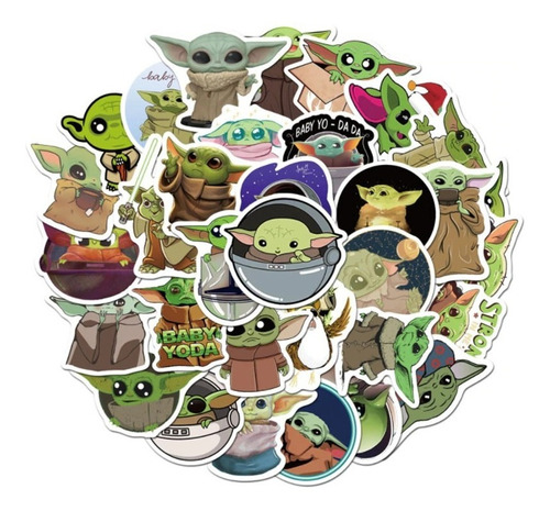 50 Calcomanias Stickers Baby Yoda Decoracion Niños Cuadernos