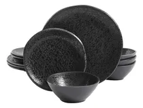Comprar Juego Vajilla Gibson Home , Para 4 Personas , Melamina Negro