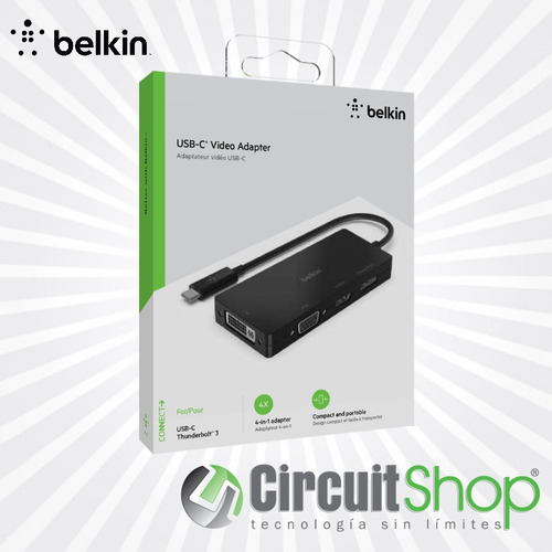 Adaptador De Vídeo Usb-c Hdmi Vga Displayport Dvi Belkin