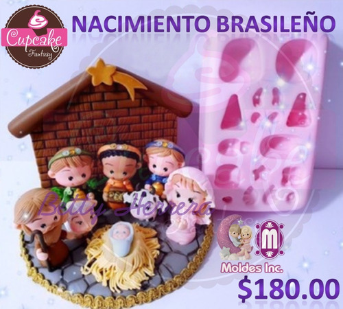 Molde Silicón Pasta/ Fondant/ Resina/ Nacimiento Brasileño