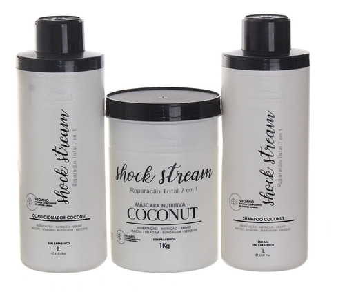 Kit Shock Stream Litro Aramath Shampoo Sem Sal Máscara