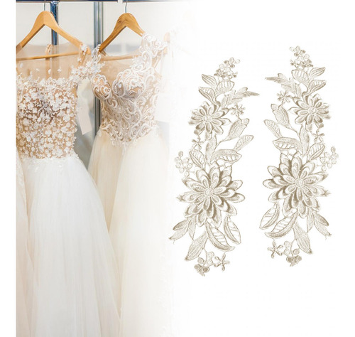 Apliques De Encaje De 2 Piezas, Apliques De Boda, Apliques