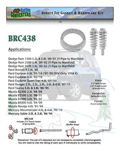 Empacadura Bajante Escape Acura Legend Rl Tl 1991-2004