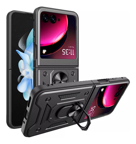 Funda Super Armor Alto Impacto Para Motorola Razr 60 Ultra Negro