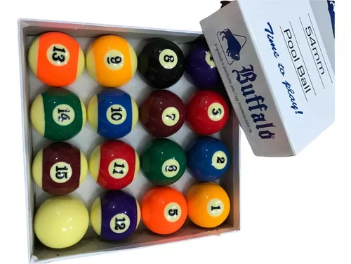 Ref: E13218-54 - Jogo de Bolas Para Bilhar Numeradas 54mm Buffalo