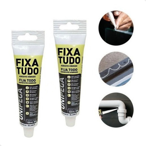 Fixa Tudo Cola Adesivo Branco 50ml 2 Uni