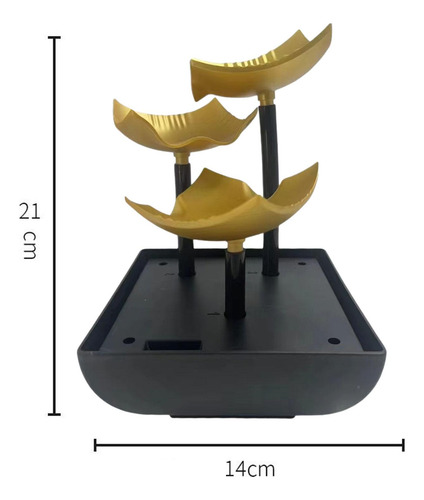 Fonte De Mesa De 3 Camadas Fonte De Água Decoração Bronze