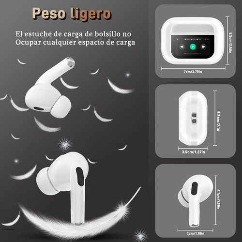 Smart Pantalla Audífonosanc Bluetooth 5.4 Anc Twsauriculares Blanco