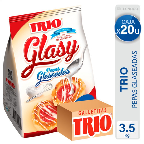 Caja Galletitas Trio Pepas Glasy Glaseadas Pack Mejor Precio