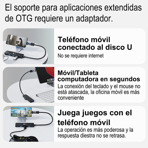 X Conector Múltiple Usb 3.0 De 4 Puertos Alta Velocidad De