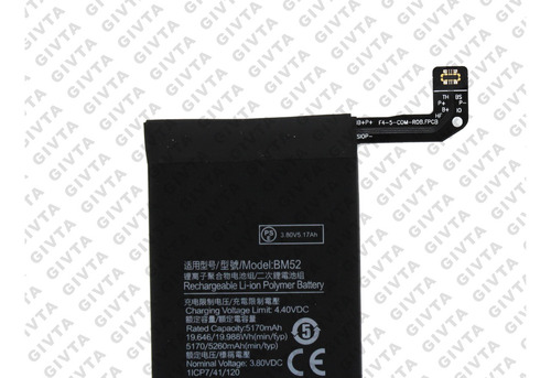 Bateria Para Xiaomi Mi Note 10 Lite M2002f4LG Bm52