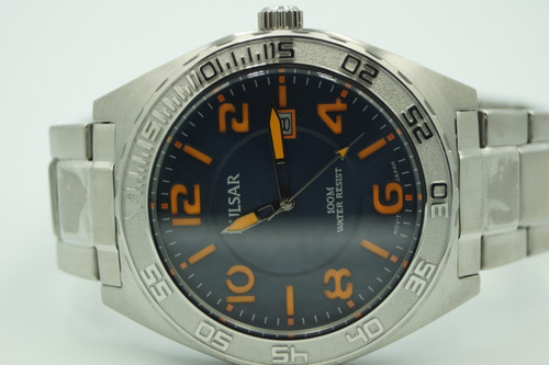 Relógio Pulsar Analógico Masculino Ps9313 Azul/laranja