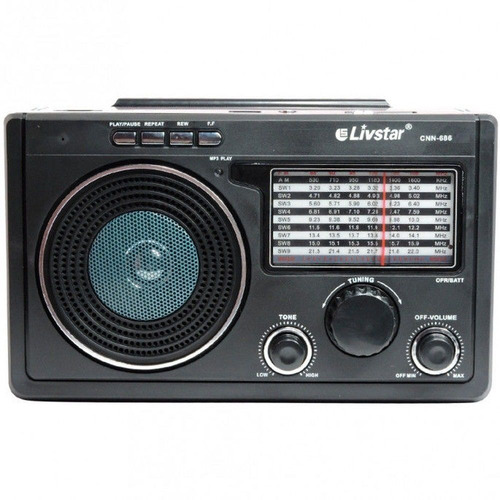 Rádio Mp3 Caixa Som Am Fm Funciona Pilhas, Bateria, Energia
