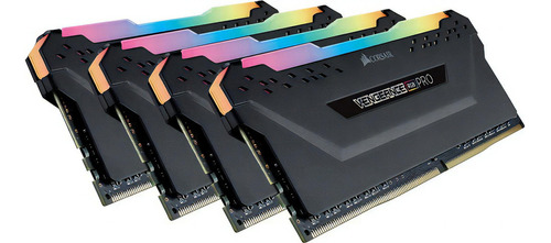 Memoria RAM Vengeance RGB Pro gamer color negro 32GB 4 Corsair CMW32GX4M4A2666C16