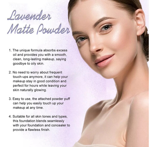 Polvo Fijador Mate Oil Control Lavender, 3 Unidades