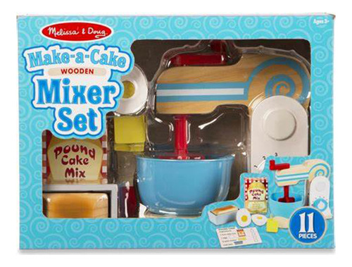 Melissa And Doug Set Batidora De Madera 11 Piezas Mixer Set 