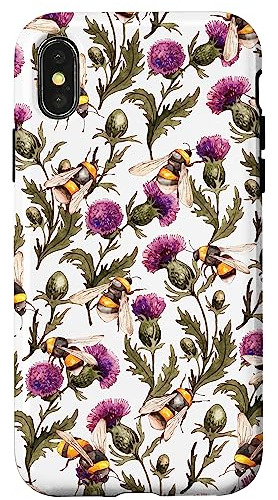 Funda Para iPhone X/xs Scottish Thistle Y Bumblebees