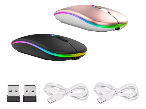 Ratón Inalámbrico Para Computadora Windows Bluetooth Dip, 2 Color Negro/rosa