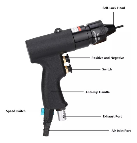 Máquina Remachado Neumático 90 Psi Tuerca Neumática 1500rpm