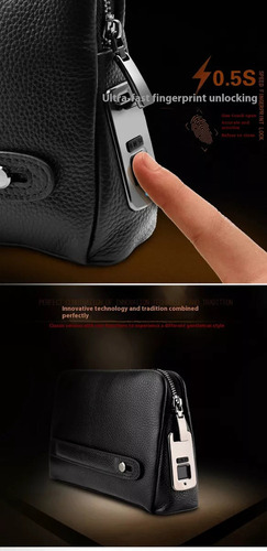Cartera Inteligente Con Huella Digital, Bolso De Mano De Cue