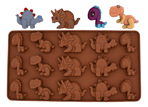 Silicona Flexible Dinosaurio Chocolate, Caramelo, Jabón, C.