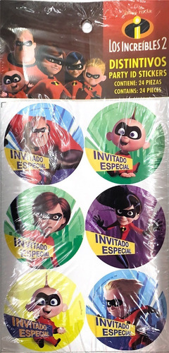 Distintivo Sticker Los Increibles Fiesta C/24pz 0inc0