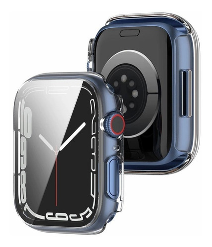 Case Con Cristal Templado Premium Para Apple Watch Series 7 Transparente 41mm