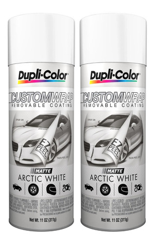 Paq 2 Pinturas Color Blanco Artico Mate Para Auto En Spray 
