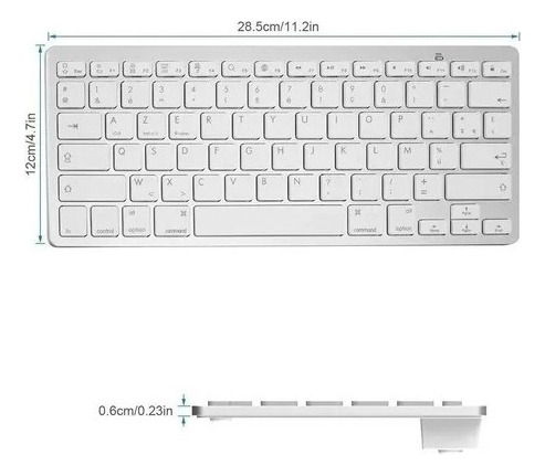 Teclado Bluetooth S/ Fio - Pc Tablet Celular Notebook Idioma Inglês Us Cor De Teclado Branco