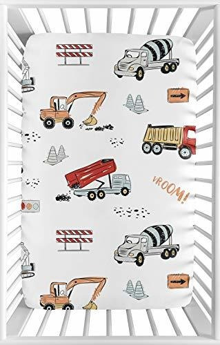 Sweet Jojo Designs Construction Truck Boy - Sábana Ajustable