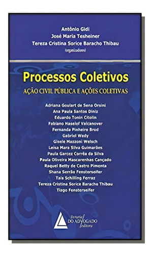 Processos Coletivos, De Antonio Gidi. Editora Livraria Do Advogado, Capa Mole Em Português, 2021