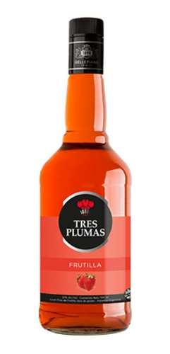 Licor Tres Plumas Frutilla 700ml Zetta Bebidas