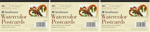 Strathmore Tarjetas Postales Acuarela, 3 Pastillas